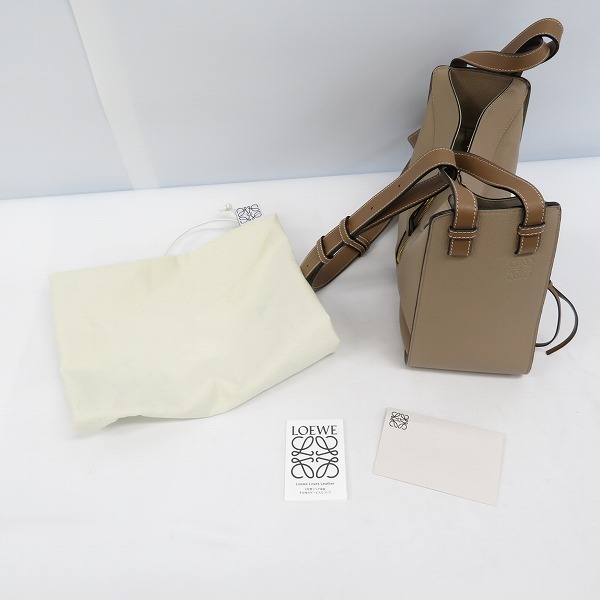 実際に弊社で買取させて頂いたLOEWE/ロエベ ハンモックバッグスモール サンドミンクの画像 9枚目