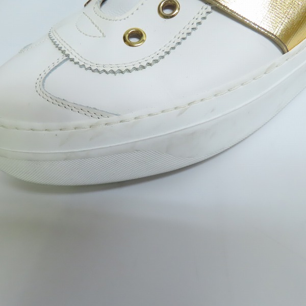 実際に弊社で買取させて頂いたJIMMY CHOO/ジミーチュウ ゴアベルト レザーハイカットスニーカー/42の画像 6枚目