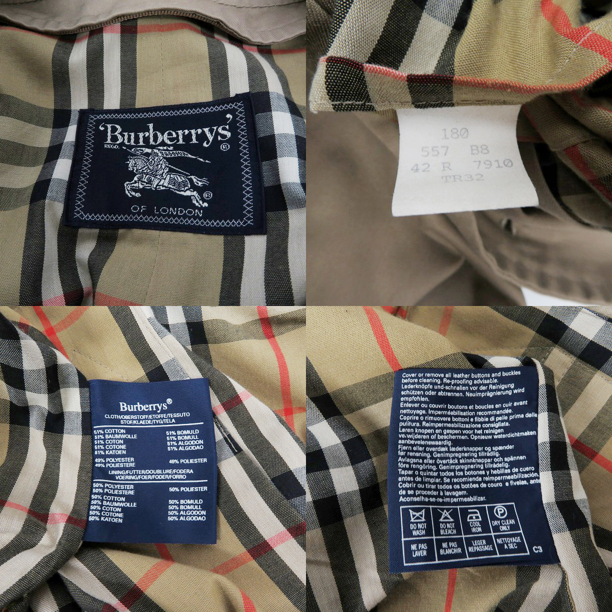 実際に弊社で買取させて頂いたBURBERRY'S/バーバリーズ ノバチェック トレンチコート/42の画像 2枚目