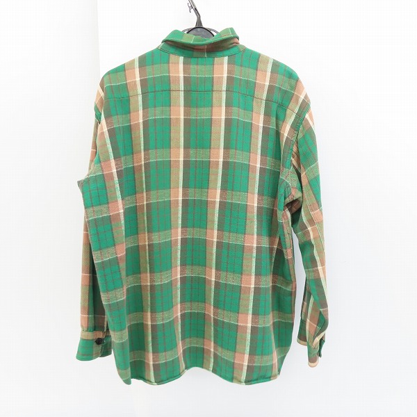 実際に弊社で買取させて頂いたsears/シアーズ ヴィンテージ/ビンテージ チェック柄 L/S 長袖 シャツ グリーン Size：Lの画像 1枚目