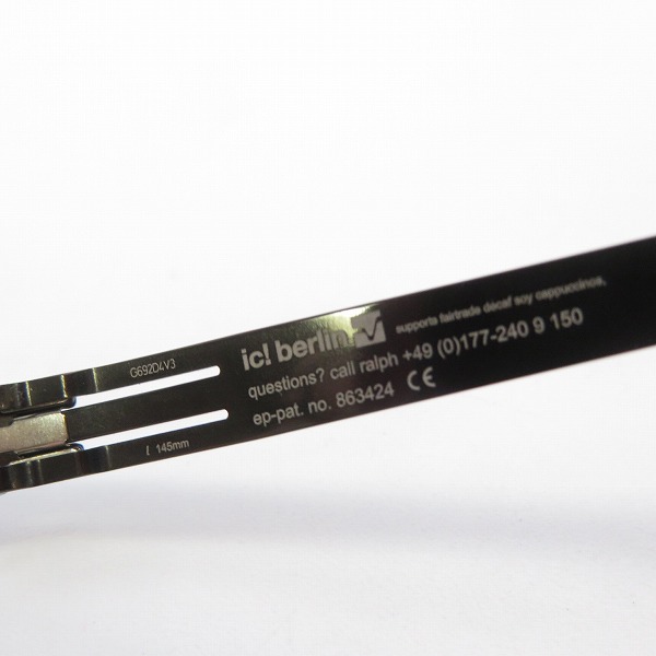 実際に弊社で買取させて頂いたic! berlin/アイシーベルリン メガネフレーム/眼鏡/アイウェア paxton ガンメタルの画像 3枚目