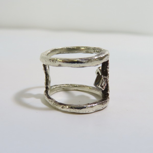 実際に弊社で買取させて頂いたLoree Rodkin/ローリーロドキン クリアストーン入り クロスダブルリング/5.5号の画像 3枚目