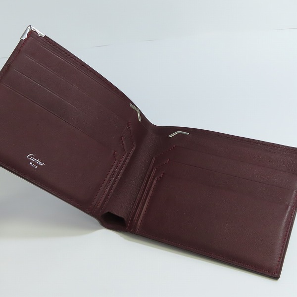 実際に弊社で買取させて頂いた【ギャラ付き】CARTIER/カルティエ カボション レザー二つ折り財布 L3000575の画像 3枚目