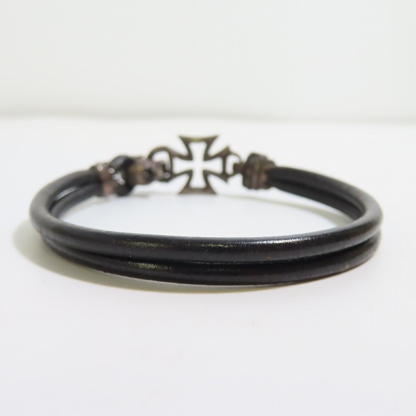 実際に弊社で買取させて頂いたDEAL DESIGN/ディールデザイン ツインスカルレザーブレスレット の画像 2枚目