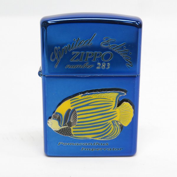 実際に弊社で買取させて頂いたZIPPO/ジッポー 熱帯魚 タテジマキンチャクダイ/Pomacanthus imperator メタル サングラス付き/1996年製