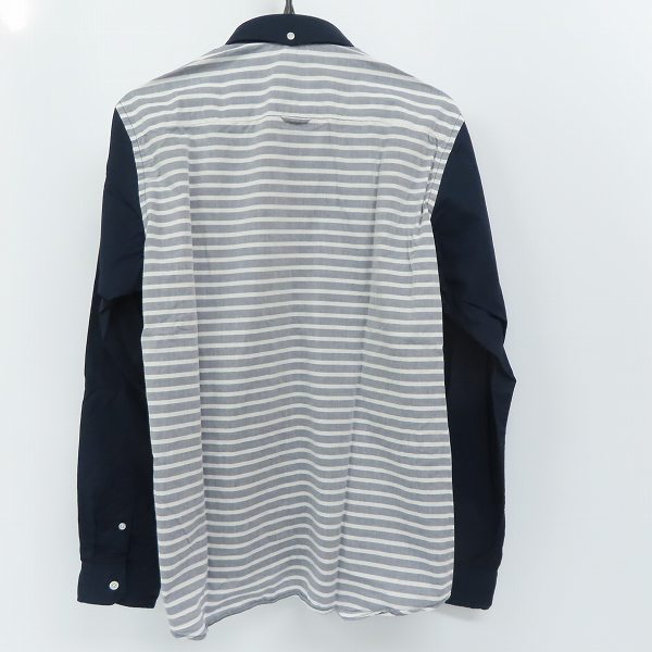実際に弊社で買取させて頂いた【未使用】uniform experiment/ユニフォーム エクスペリメント 背面ストライプ 切替 長袖シャツ UE-120022/3の画像 1枚目