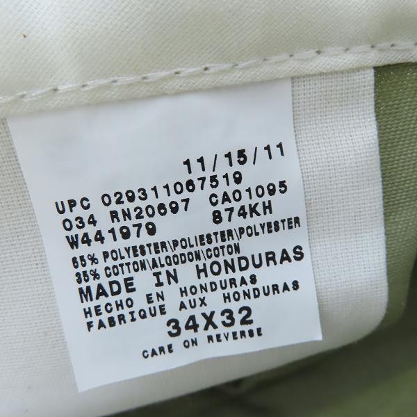 実際に弊社で買取させて頂いたDickies/ディッキーズ ワークパンツ/チノパン カーキ 874KH/34の画像 3枚目