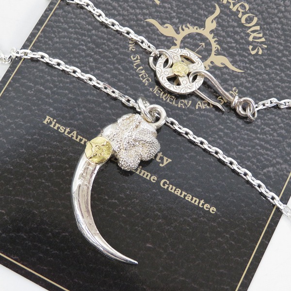 実際に弊社で買取させて頂いた【ギャラ付】FIRST ARROW'S/ファーストアローズ K18付 ラージイーグルクロウ メディスンホイール ネックレスチェーン