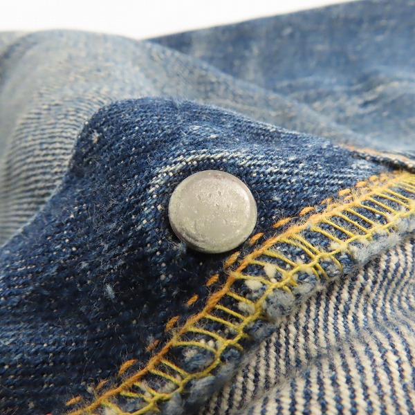 実際に弊社で買取させて頂いたLevis/リーバイス  501XX 推定紙パッチギャラ入り 両面BIG E/均等V/銅製隠しリベット 刻印点々 ヴィンテージ デニムパンツの画像 5枚目