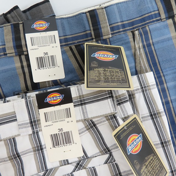 実際に弊社で買取させて頂いた【おまとめ品】Dickies/ディッキーズ MULTI USE POCKET SHORTS チェック柄 ハーフパンツ ホワイト/ブルー/ネイビー 36の画像 5枚目