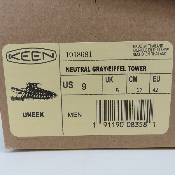 実際に弊社で買取させて頂いたKEEN/キーン UNEEK ユニーク 1018681/27.0の画像 9枚目