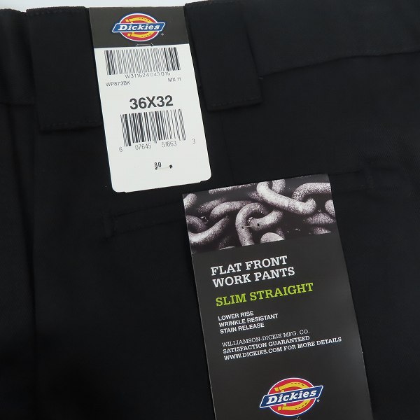 実際に弊社で買取させて頂いた(2)【未使用】Dickies/ディッキーズ ワークパンツ/チノパン ブラック WP873BK/36の画像 8枚目