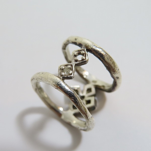 実際に弊社で買取させて頂いたLoree Rodkin/ローリーロドキン クリアストーン入り クロスダブルリング/5.5号の画像 6枚目