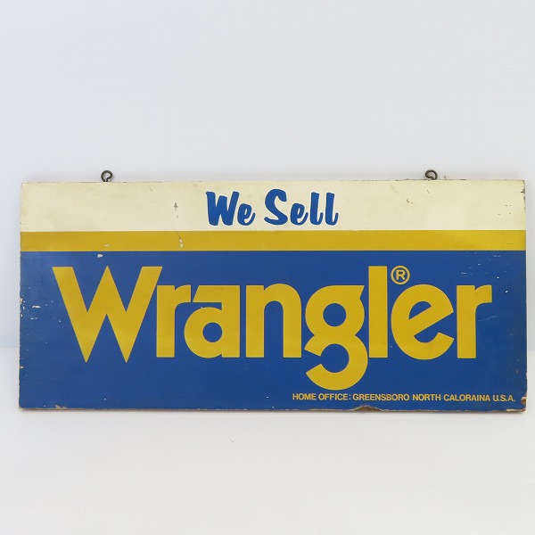 実際に弊社で買取させて頂いたWrangler/ラングラー ヴィンテージ/木製 we sell 看板/バナーの画像 2枚目