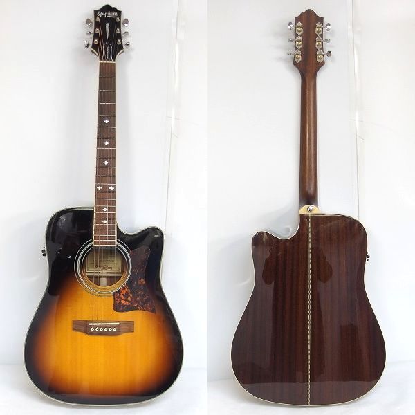 実際に弊社で買取させて頂いた★Epiphone/エピフォン Masterbilt DR-500MCE/VS エレアコ/アコースティックギター ソフトケース付の画像 1枚目