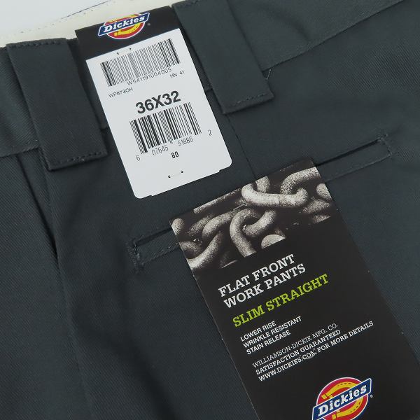 実際に弊社で買取させて頂いた【未使用】Dickies/ディッキーズ ワークパンツ/チノパン チャコール WP873CH/36の画像 7枚目