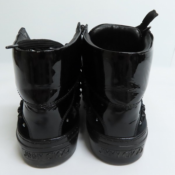 実際に弊社で買取させて頂いたJIMMY CHOO/ジミーチュウ スタースタッズ エナメル ハイカットスニーカー/42の画像 1枚目