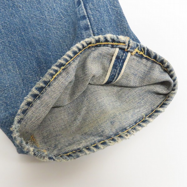 実際に弊社で買取させて頂いたLevis/リーバイス 501XX 推定紙パッチギャラ入り 両面BIG E/均等V/銅製隠しリベット ヴィンテージ デニムパンツの画像 4枚目