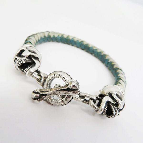 実際に弊社で買取させて頂いたLEATHERS & TREASURES/レザーズアンドトレジャーズ スカル レザーブレスレット