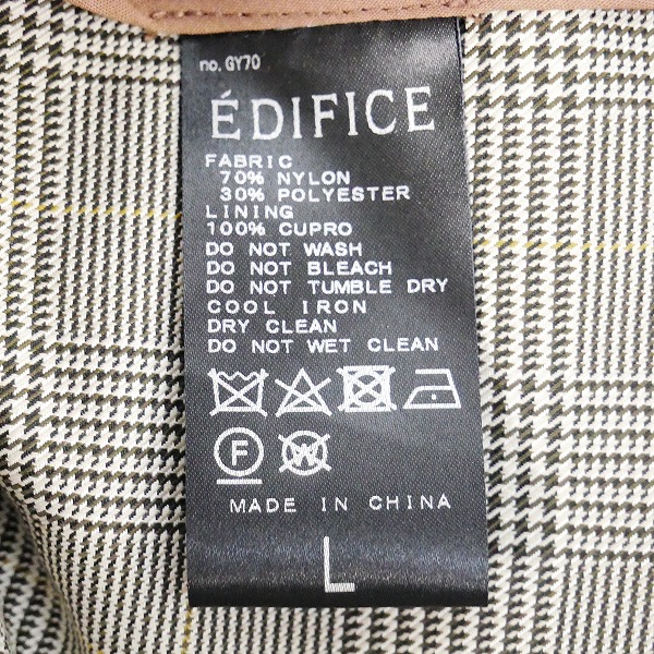 実際に弊社で買取させて頂いたEDIFICE/エディフィス 千鳥柄コート 19-020-300-3005-1-0/Lの画像 3枚目