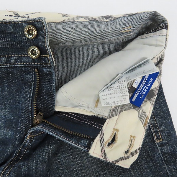 実際に弊社で買取させて頂いたBURBERRY BLUE LABEL/バーバリーブルーレーベル ノバチェック デニムパンツ FQ-538-181-33 /23の画像 5枚目