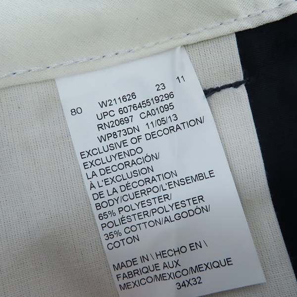 実際に弊社で買取させて頂いた【未使用】Dickies/ディッキーズ ワークパンツ/チノパン ダークネイビー WP873DN/34の画像 3枚目