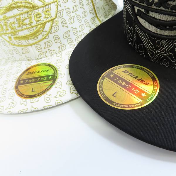 実際に弊社で買取させて頂いた(1)【未使用】Dickies/ディッキーズ キャップ ホワイト/ブラック L 2点セットの画像 4枚目