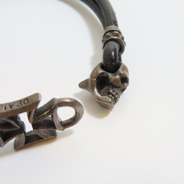 実際に弊社で買取させて頂いたDEAL DESIGN/ディールデザイン ツインスカルレザーブレスレット の画像 7枚目