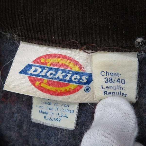 実際に弊社で買取させて頂いたDickies/ディッキーズ USA製 ダック ブランケット ラインドジャケット Size：38/40の画像 2枚目