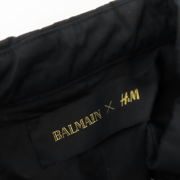 実際に弊社で買取させて頂いたBALMAIN×H&M/バルマン×エイチアンドエム ジップアップ オールインワン つなぎ ブラック XSの画像 2枚目