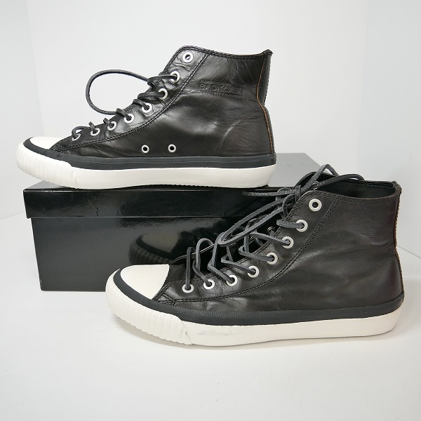 実際に弊社で買取させて頂いたISAMUKATAYAMA BACKLASH/バックラッシュ ロイヤルフラッシュ別注 レザー ハイカットスニーカー RF-S01/Mの画像 2枚目