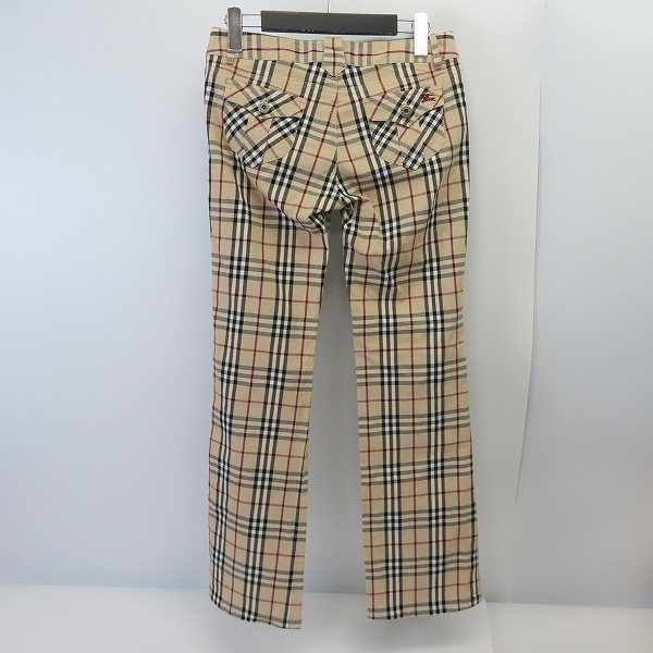実際に弊社で買取させて頂いたBURBERRY BLUE LABEL/バーバリーブルーレーベル ノバチェック 刺繍 コットン パンツ FQ516-205-43/38の画像 1枚目