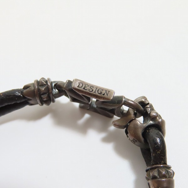 実際に弊社で買取させて頂いたDEAL DESIGN/ディールデザイン ツインスカルレザーブレスレット の画像 6枚目