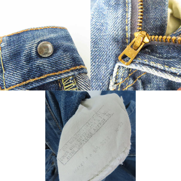 実際に弊社で買取させて頂いたLEVI'S/リーバイス 66前期 ヴィンテージ デニムパンツ TALONジップ スモールe 刻印8 /805-0217 /30の画像 4枚目