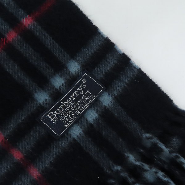 実際に弊社で買取させて頂いたBurberrys/バーバリーズ ノバチェック カシミヤ マフラー ブラックの画像 1枚目