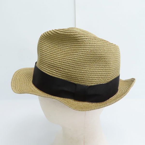 実際に弊社で買取させて頂いたCA4LA/カシラ リネンハット/中折ハット/ストローハット/58cmの画像 2枚目