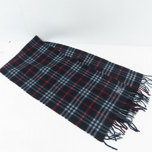 実際に弊社で買取させて頂いたBurberrys/バーバリーズ ノバチェック カシミヤ マフラー ブラックの画像 2枚目