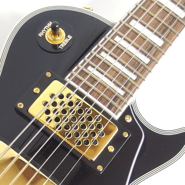 実際に弊社で買取させて頂いた★GrassRoots/グラスルーツ G-LPC-MINI BK アンプ内蔵 ミニギター レスポール カスタムType ソフトケース付の画像 4枚目