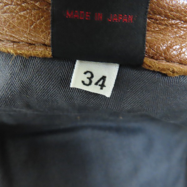 実際に弊社で買取させて頂いたTHE FLAT HEAD/フラットヘッド ディアスキン レザー ウエスタンシャツ/34の画像 4枚目