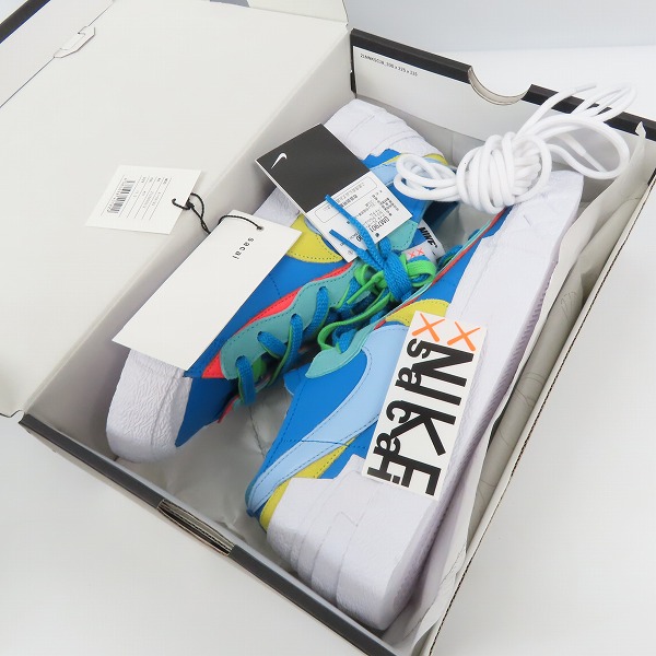 実際に弊社で買取させて頂いた【未使用】KAWS×sacai×NIKE/カウズ×サカイ×ナイキ Blazer Low Neptune Blue DM7901-400/29の画像 8枚目