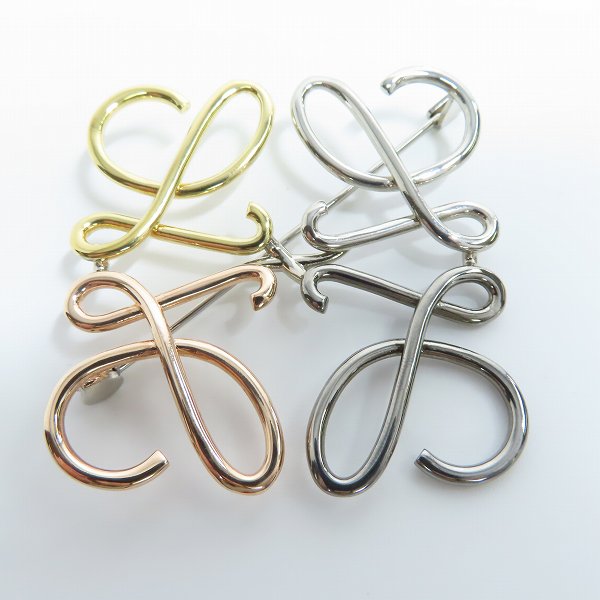 実際に弊社で買取させて頂いたLOEWE/ロエベ アナグラム ブローチ/バッジの画像 1枚目