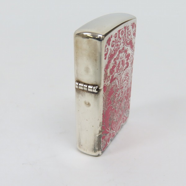 実際に弊社で買取させて頂いたZIPPO/ジッポー Paul Smith/ポールスミス COLLECTION 花柄 ピンク×シルバー 2001年製の画像 2枚目