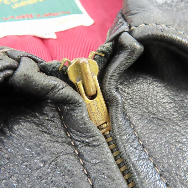 実際に弊社で買取させて頂いたTHE FLAT HEAD/フラットヘッド ディアスキン レザージャケット ブラック/40の画像 3枚目