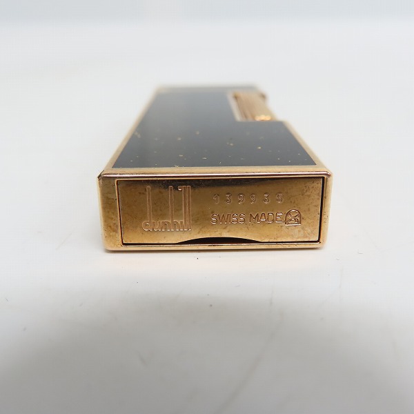 実際に弊社で買取させて頂いたdunhill/ダンヒル サイドローラーガスライター ブラック × ゴールド 箔散らしデザインの画像 3枚目