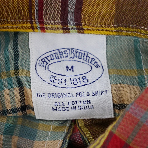 実際に弊社で買取させて頂いたBrooks Brothers/ブルックスブラザーズ マドラス パッチワークシャツ/Mの画像 2枚目