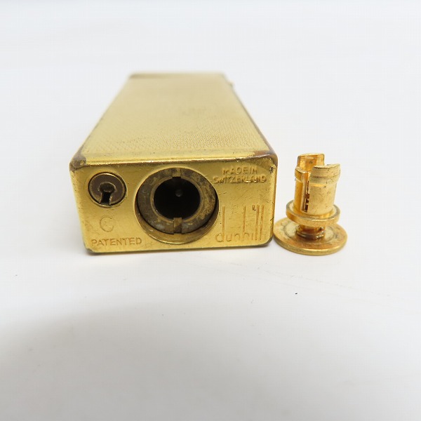 実際に弊社で買取させて頂いた(1) dunhill/ダンヒル サイドローラーガスライター ダイヤチェック ゴールドの画像 2枚目