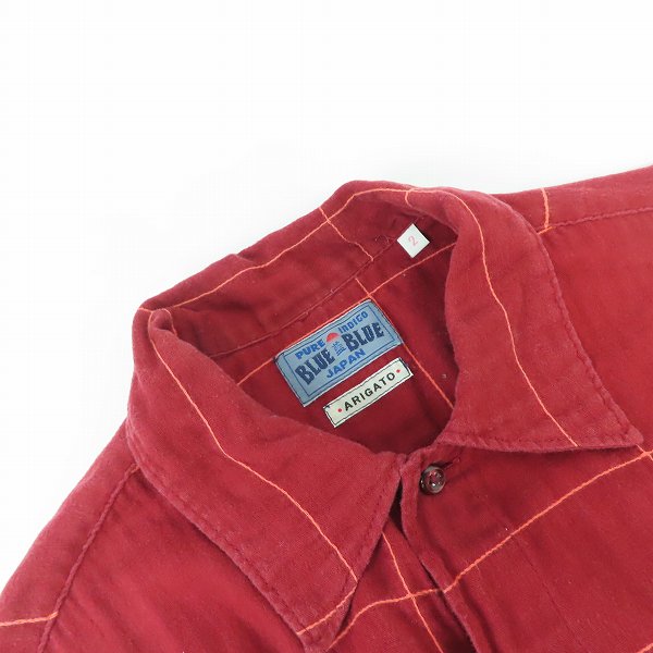 実際に弊社で買取させて頂いたBLUE BLUE/ブルーブルー ARIGATO チェック柄 H.S SHIRT/2の画像 4枚目