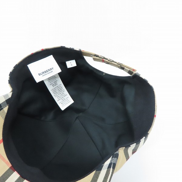 実際に弊社で買取させて頂いたBURBERRY/バーバリー TBロゴ ノバチェック キャップ/Lの画像 4枚目