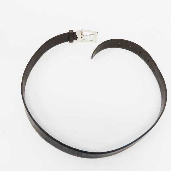 実際に弊社で買取させて頂いたDunhill/ダンヒル シルバーバックル シンプル レザー ナローベルト の画像 5枚目