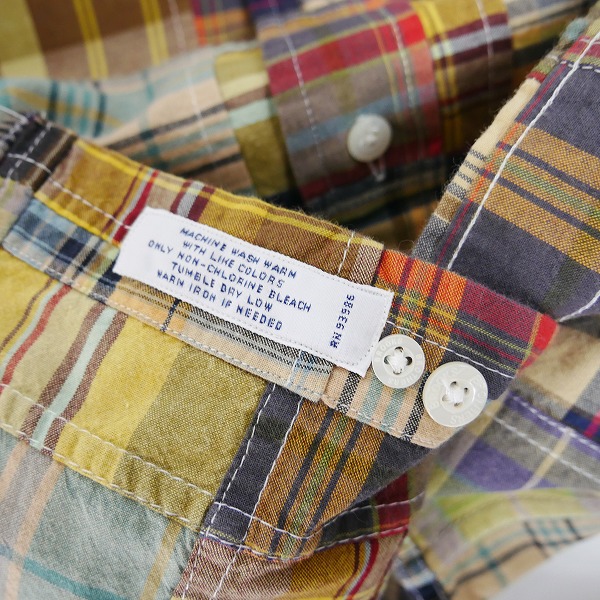 実際に弊社で買取させて頂いたBrooks Brothers/ブルックスブラザーズ マドラス パッチワークシャツ/Mの画像 6枚目